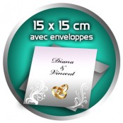 Faire-Part 15x15 - avec enveloppes - Curious Metallic 250 gr.