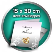 Faire-Part 15x30 - 2 volets - avec enveloppes - Curious Metallic 250 gr.